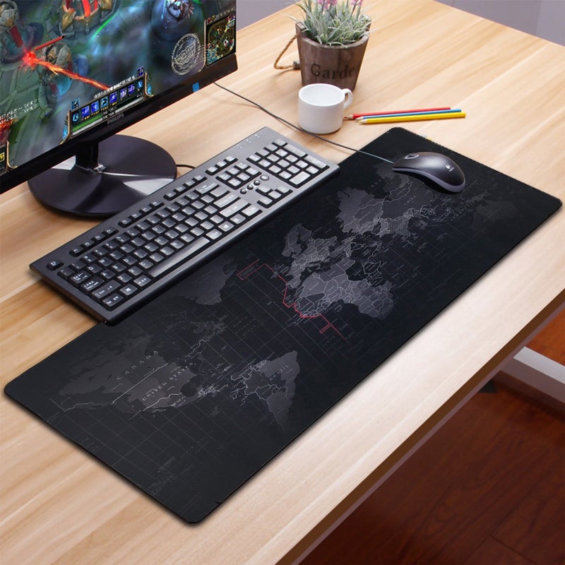 Qisan Large Gaming Mouse Pad Extended Size Mousepad for Computer Desktop PC Laptop 31.5"x11.8"x0.15" Keyboard Pad Desk Pad with Anti-Slip Rubber Base | Large Desk Mat for Keyboard and Mouse-Map 5pcs - Image 5
